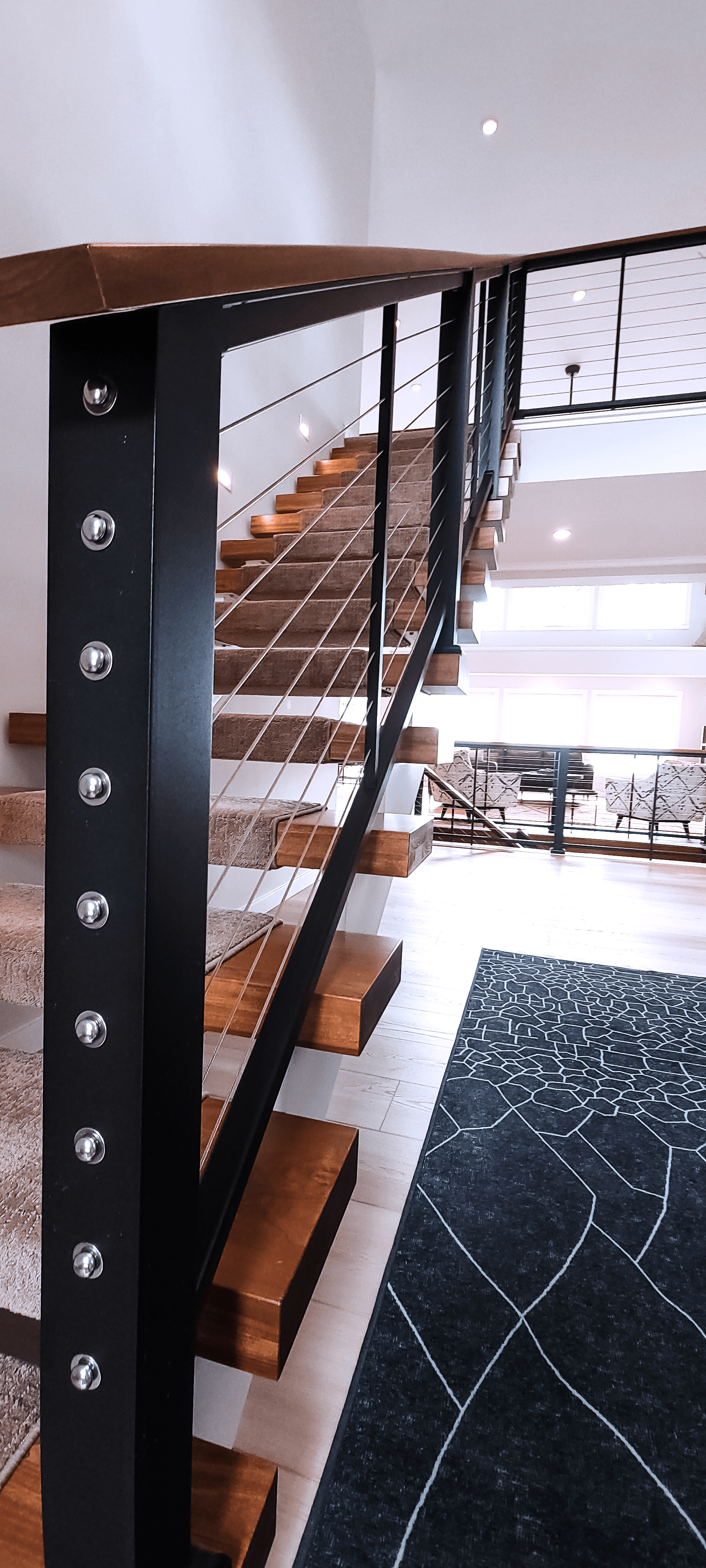 black metal stairs