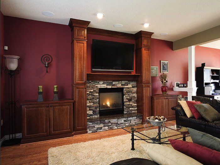room with fireplace