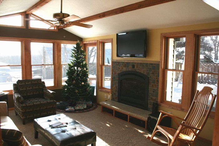 house with fireplace