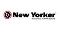 New Yorker logo with red gear-like border around NY letters and text