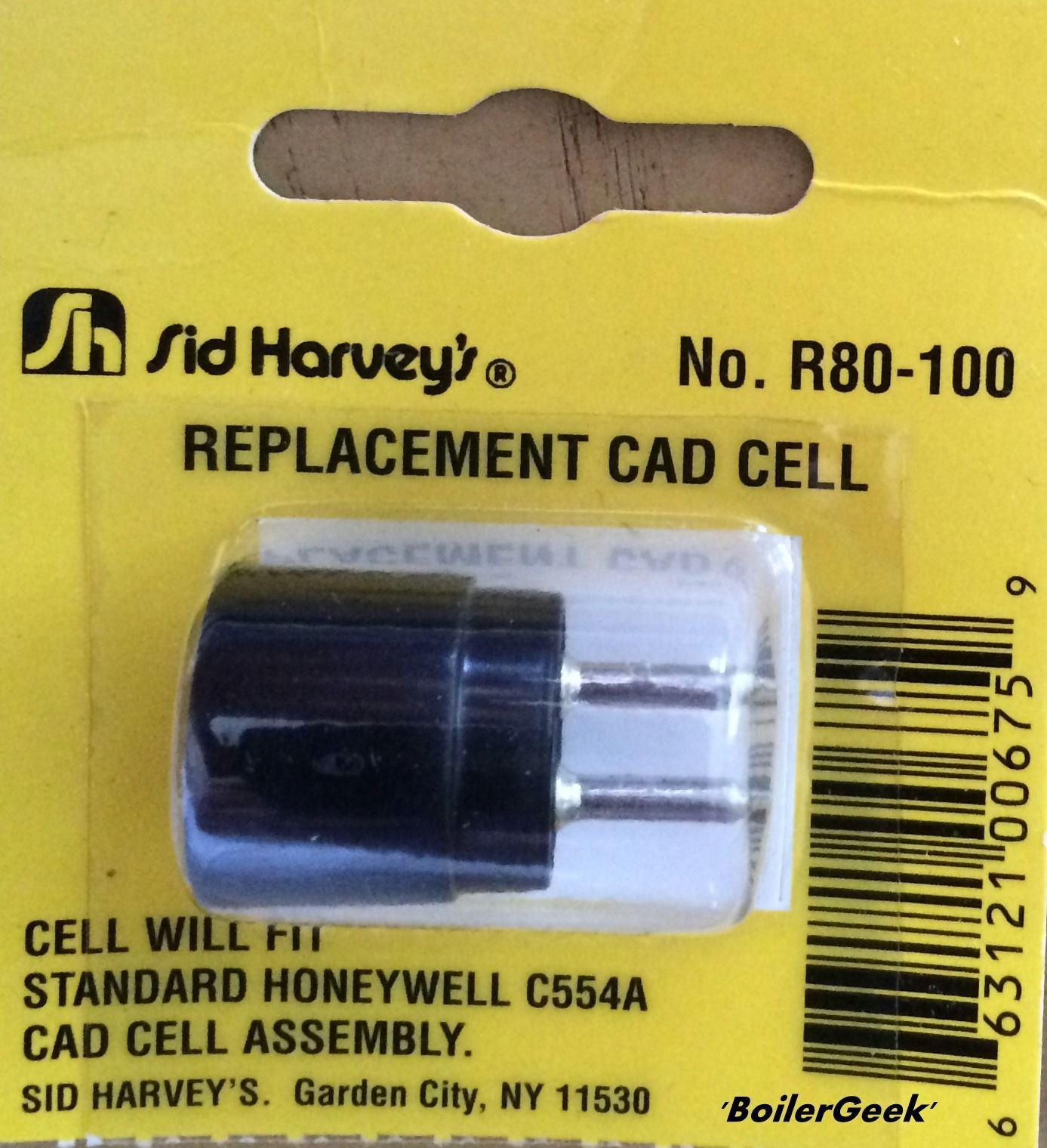 Replacement cad cell in packaging, standard Honeywell C554A assembly.