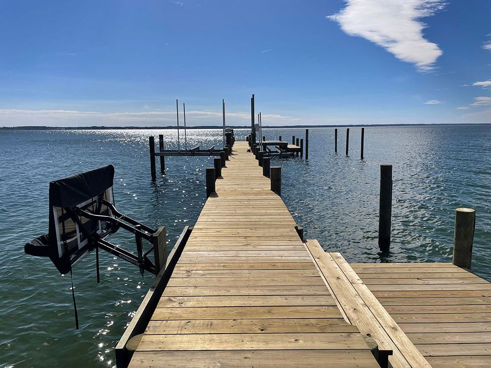 Wooden boat dock