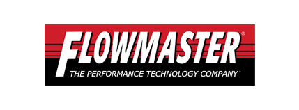 Flowmaster logo: white text on red and black rectangle;