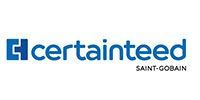 CertainTeed Saint-Gobain logo in blue and black on a white background