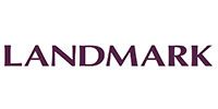 LANDMARK logo in dark maroon text on a white background