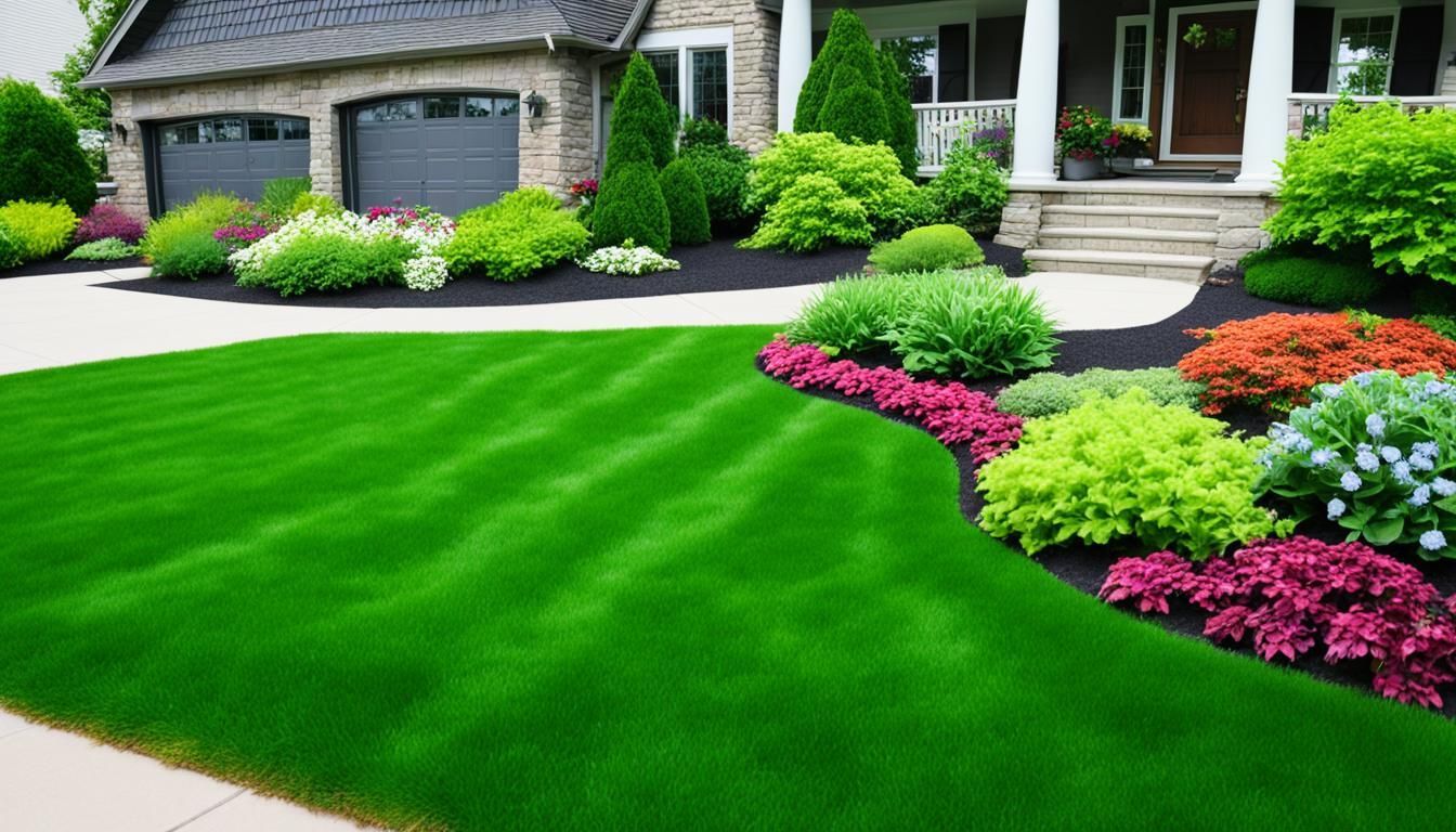 Rockford lawn care, image of a well manicured lawn of a home in rockford illinois