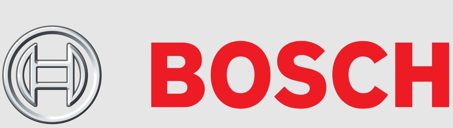 Bosch logo with gray circular emblem and red wordmark on a white background