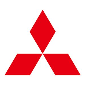 Red Mitsubishi logo with three red diamonds on a white background