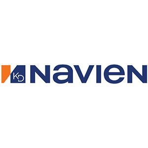 KD Navien logo in blue and orange on a white background