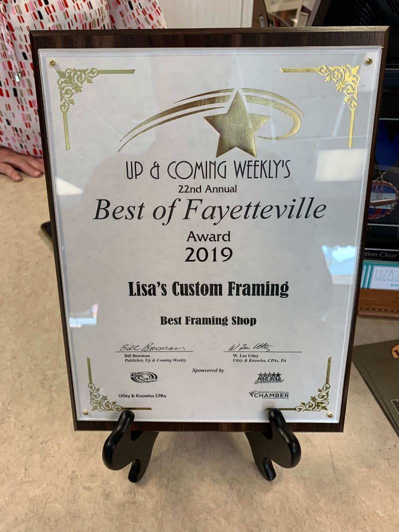 A sign that says best of fayetteville on it