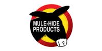 The Mule-Hide Products logo features a black mule silhouette on a yellow and red circular background with white text.
