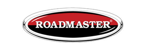 Roadmaster logo: white text on a red and black oval with silver trim.