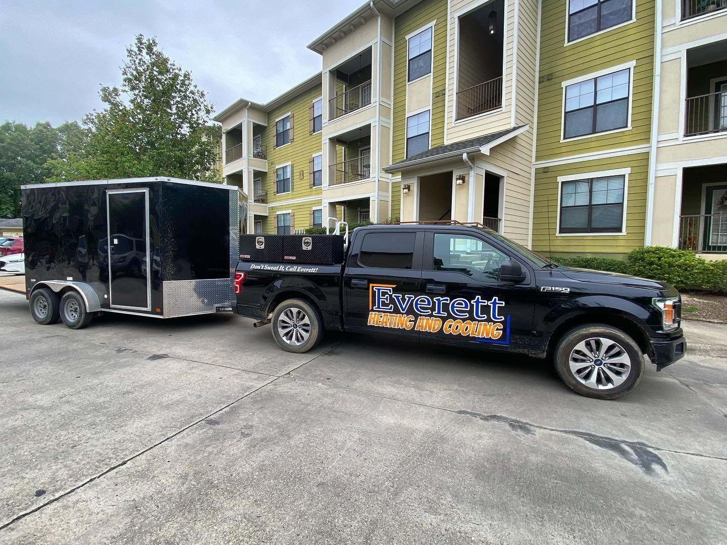 A black pickup truck with 