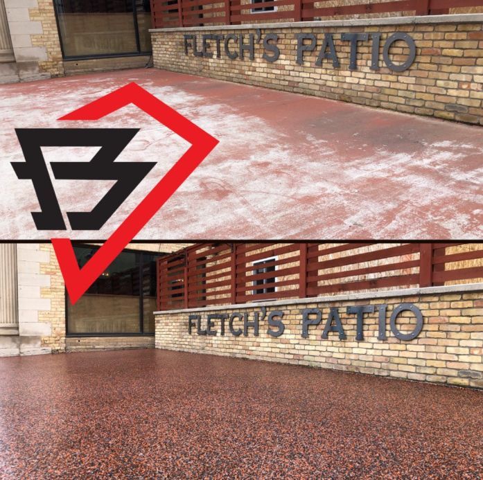 Before and after concrete flooring service