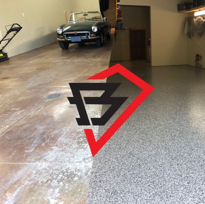 Before and after concrete flooring service