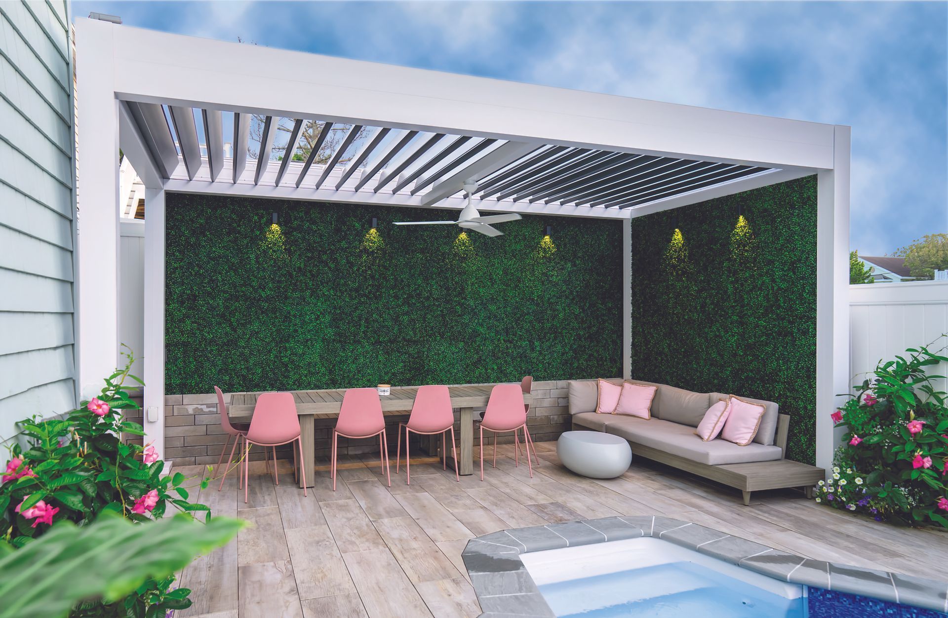 louver canopy by the pool