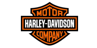 The orange and black Harley-Davidson bar and shield logo.