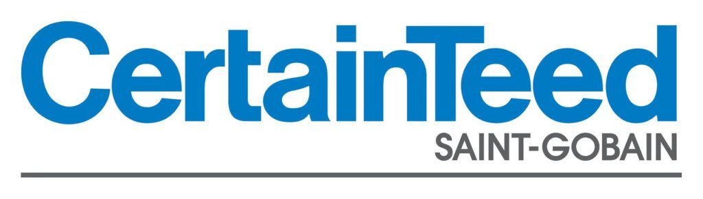 CertainTeed Saint-Gobain logo in blue text on a white background