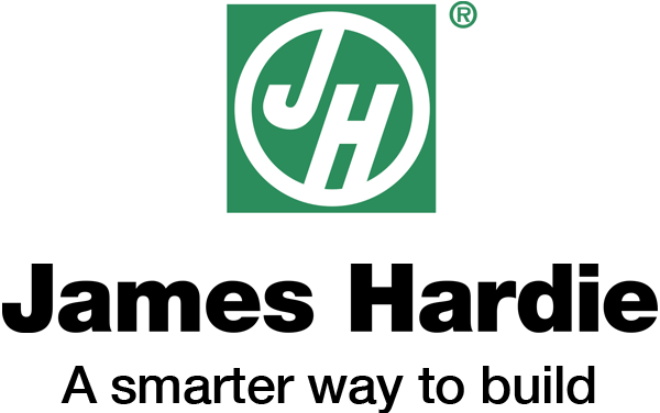 James Hardie logo with green JH emblem and the tagline “A smarter way to build”