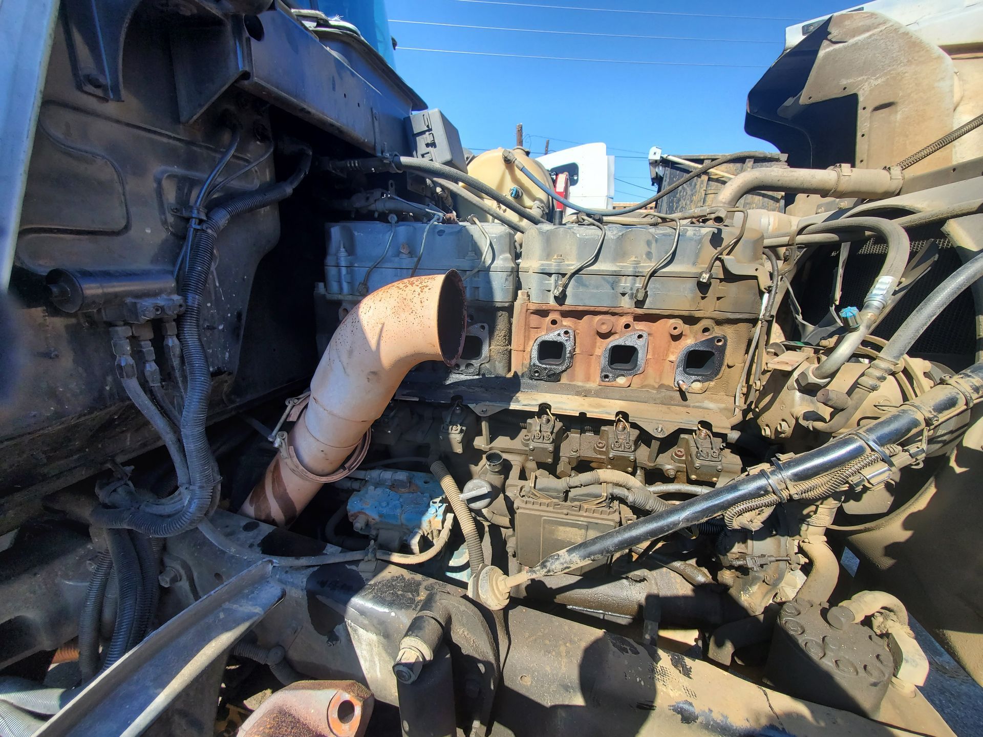 Truck engine close-up