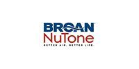 The Broan NuTone company logo with blue and red text on a white background, featuring the tagline 