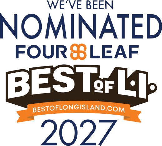 Nomination graphic for Four Leaf Best of LI 2027, with orange and navy text on white background