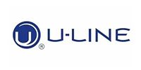 A blue U-Line logo consisting of a circular 