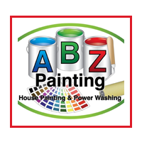 ABZ Painting logo: paint cans, paint swatches, brush, and "House Painting & Power Washing".