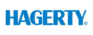 A blue Hagerty logo on a white background.