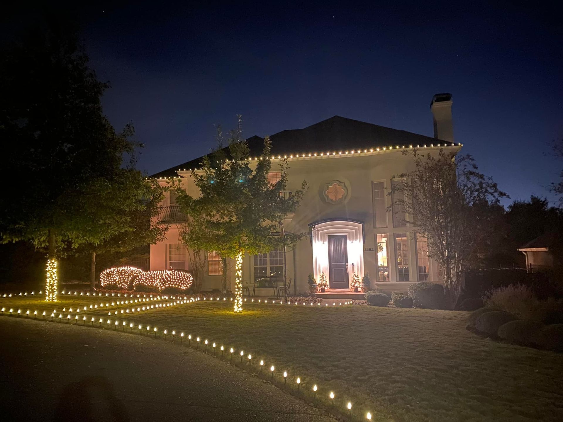 Nice landscape design with lights.