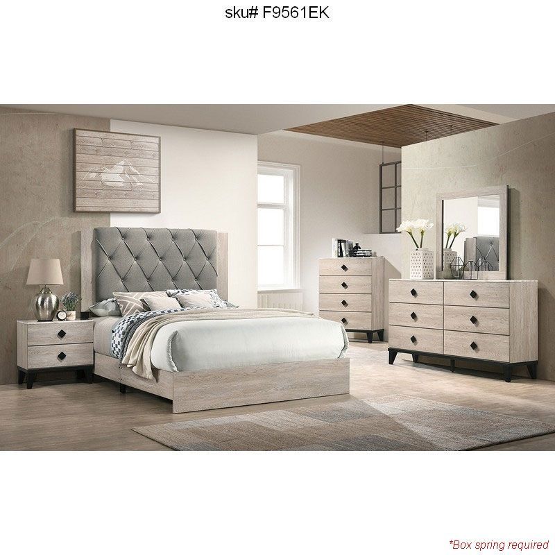 relaxing king-size bed with cushioned headboard
