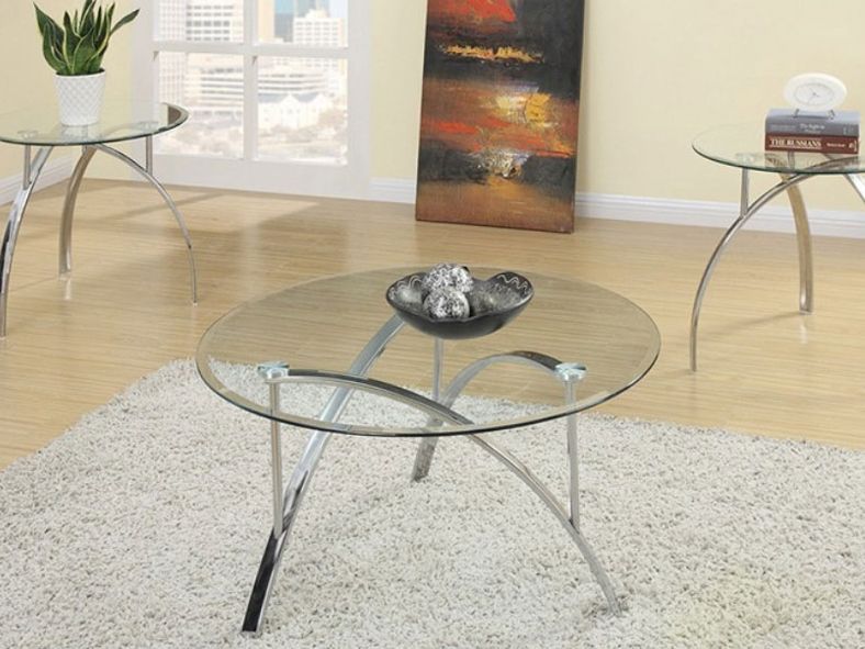glass and metal coffee table