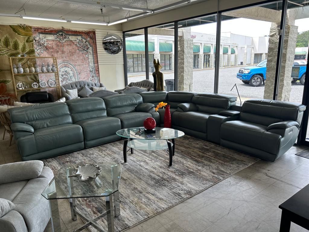 gray leather sectional furniture