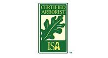 Certified Arborist logo: green rectangle with leaf graphic and