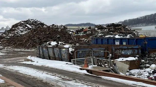 Looking over scrap pile