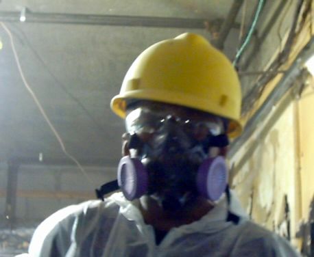 Mold remediation worker