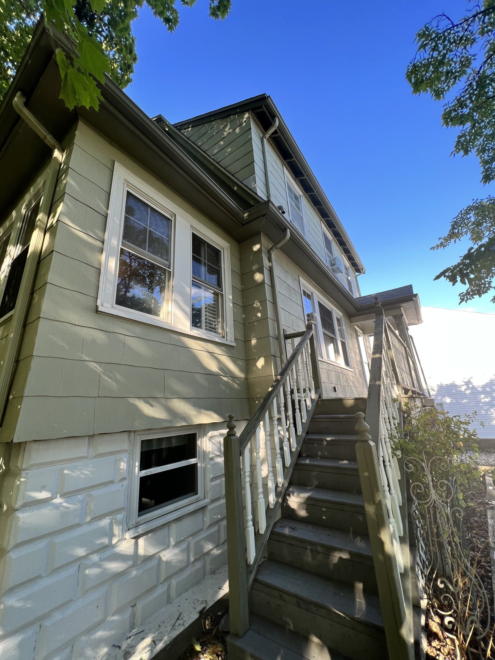 Newly painted siding