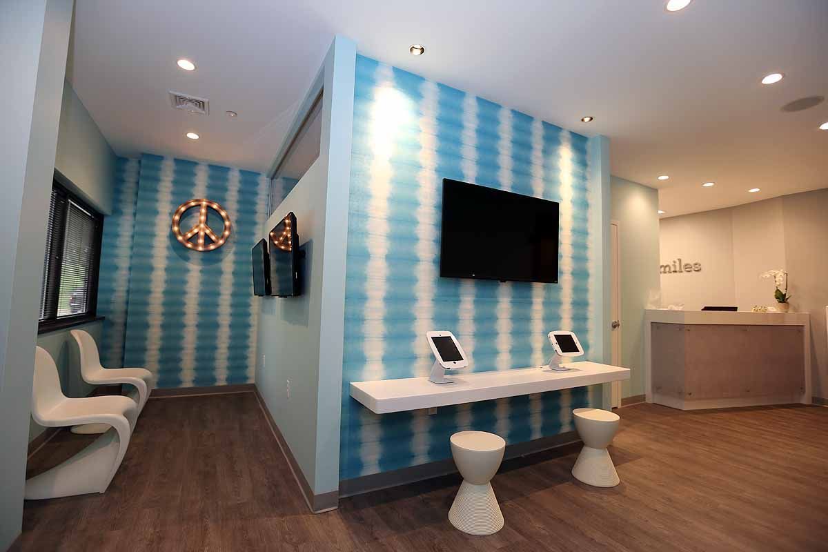 valley smiles waiting area with TV