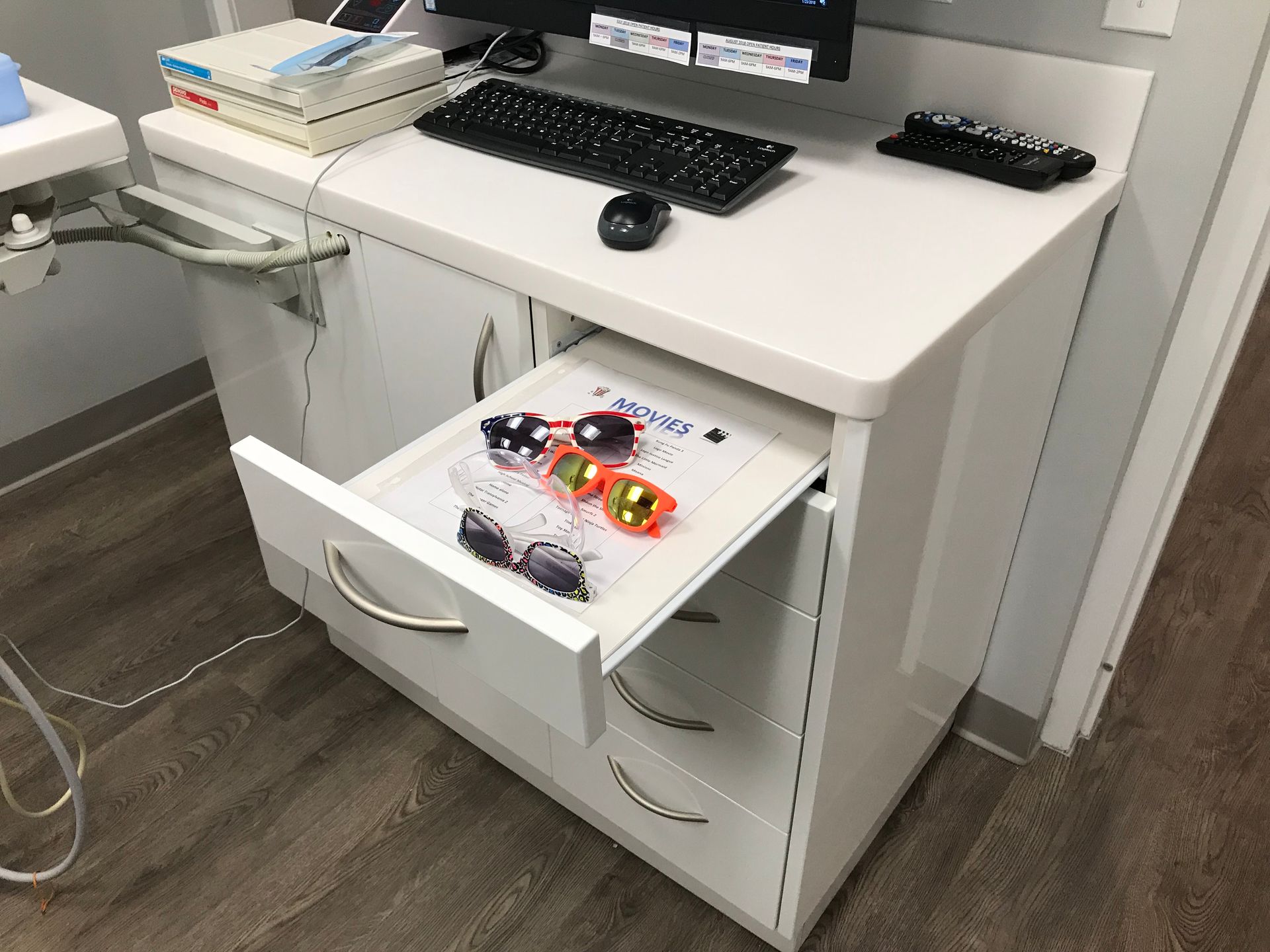 drawer with sunglasses