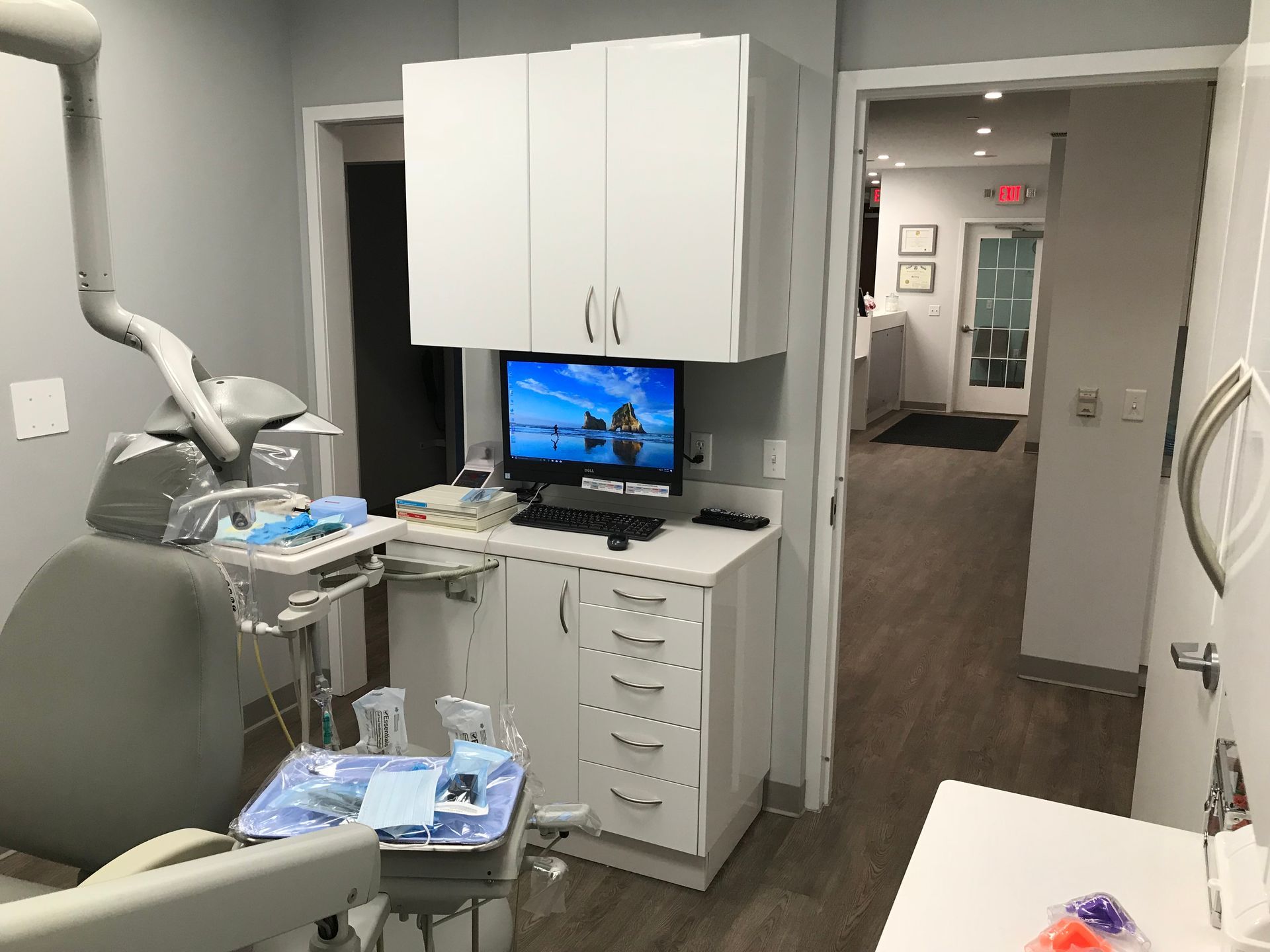 white dental cabinetry in Valley Smiles