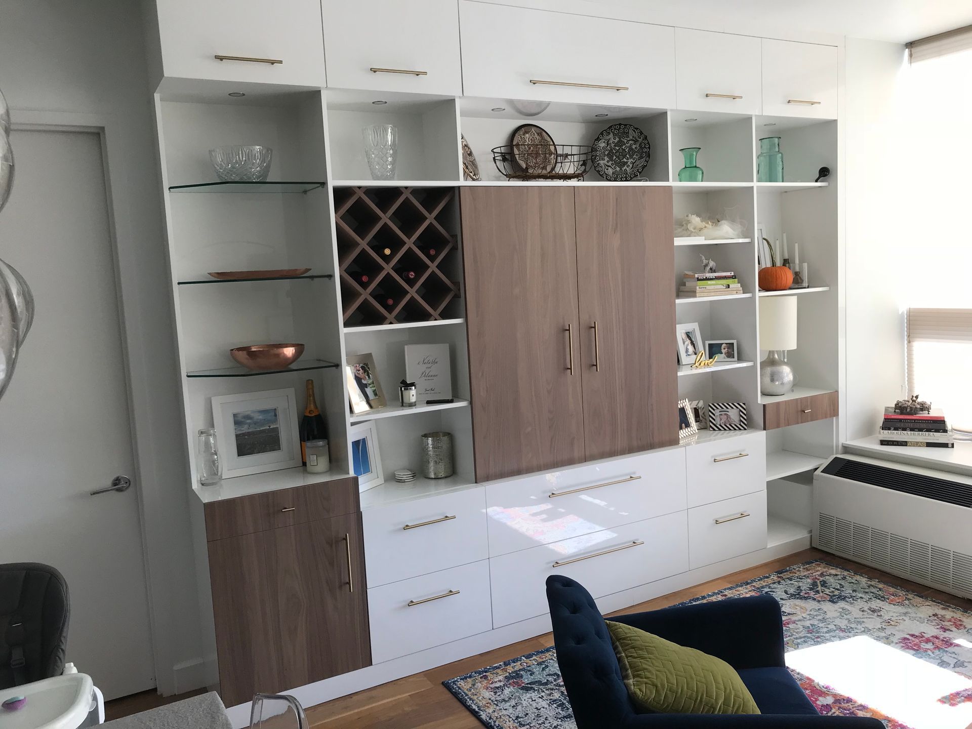 floor-to-ceiling cabinets