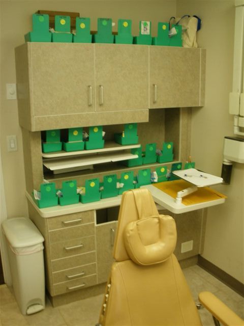 customized dental cabinet with shelves