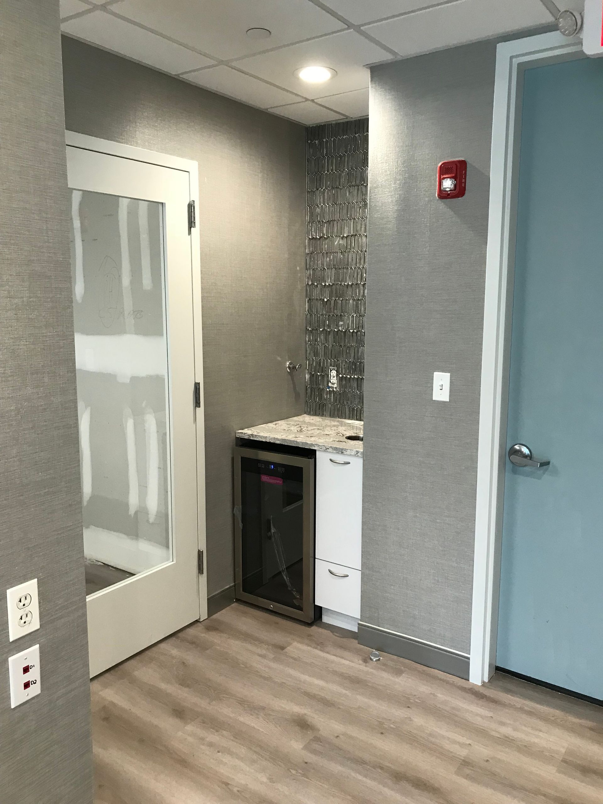 small counter at the dental office