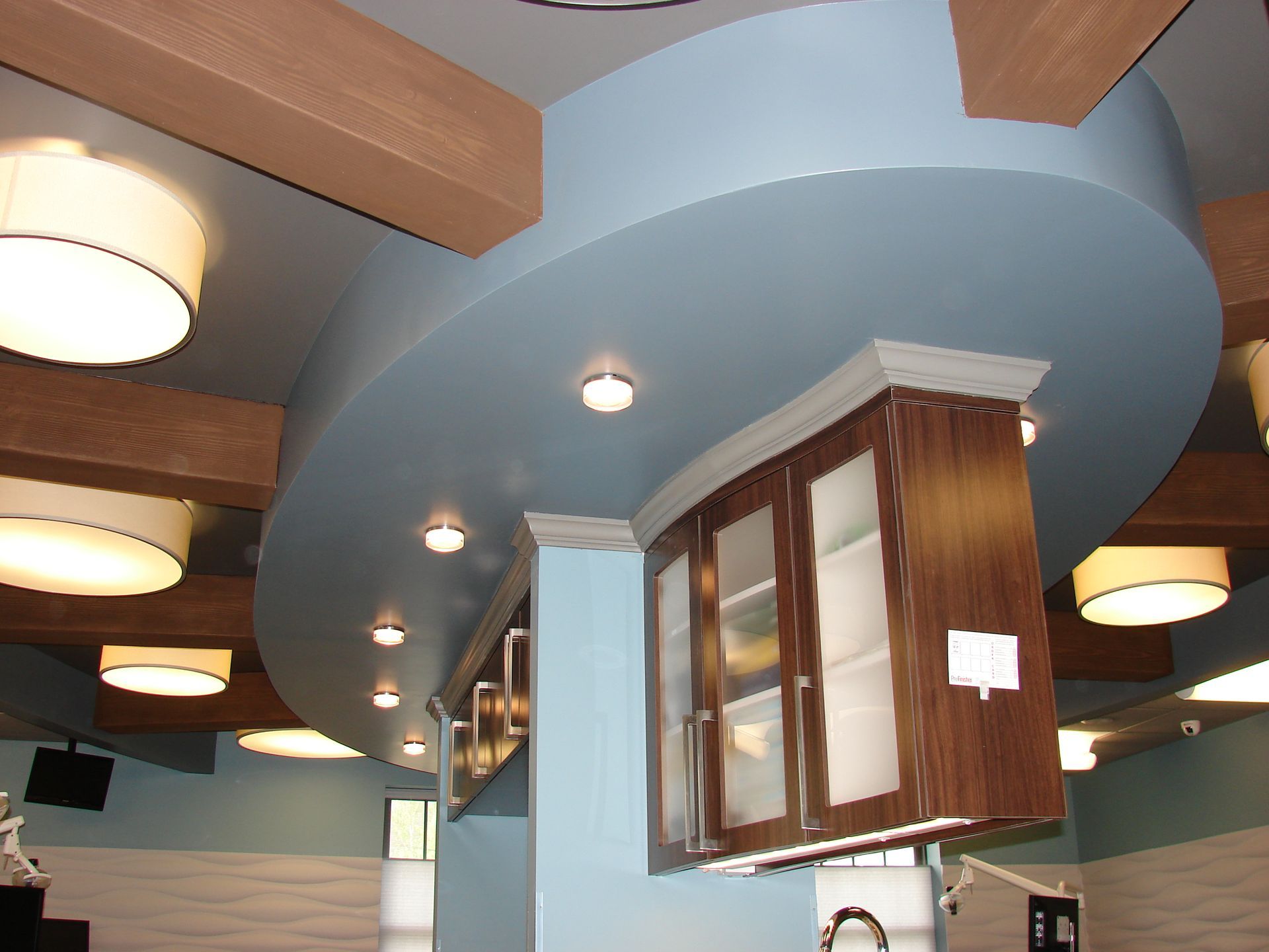 hanging cabinets with glazed doors