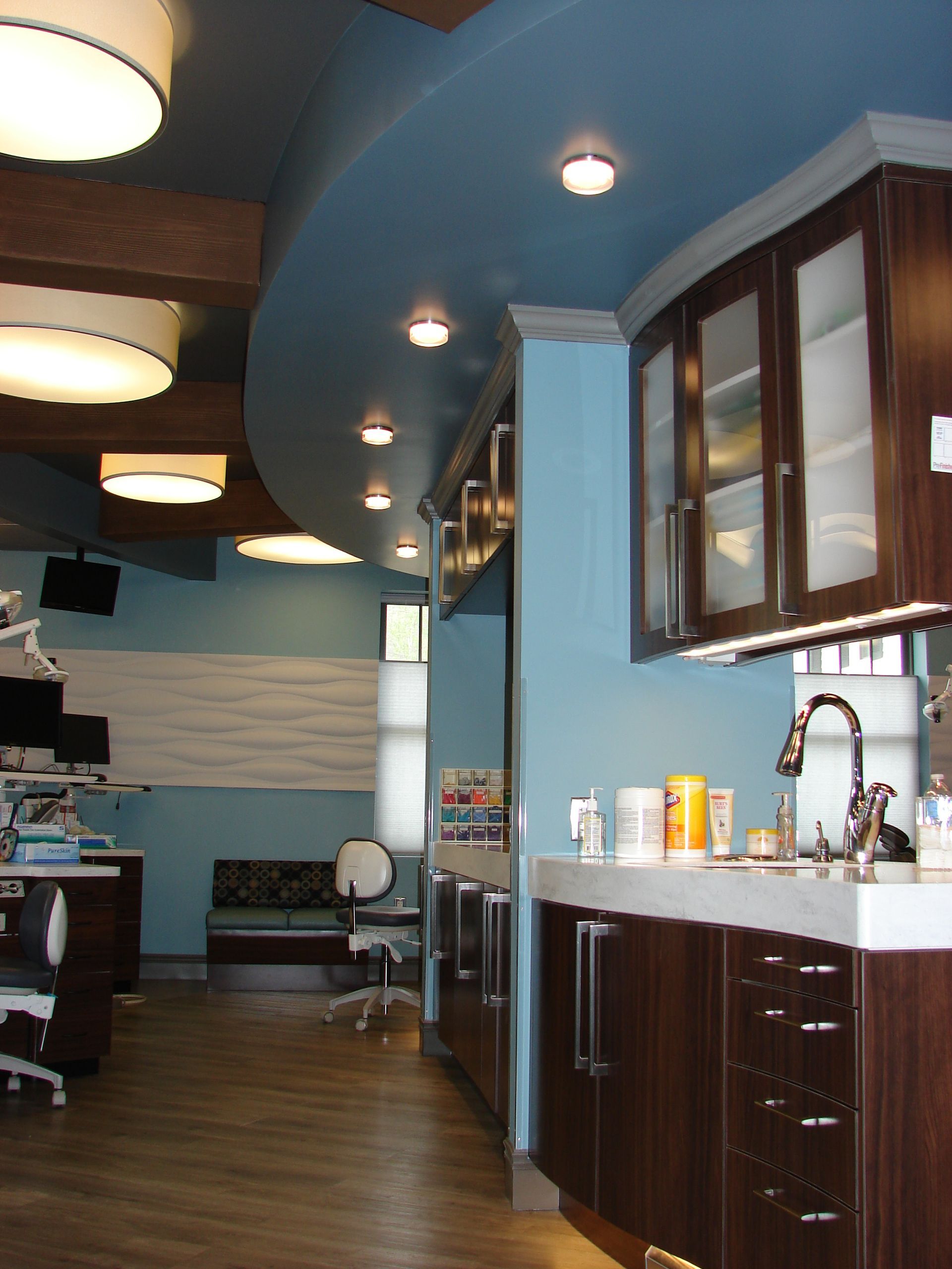 curved dental cabinets