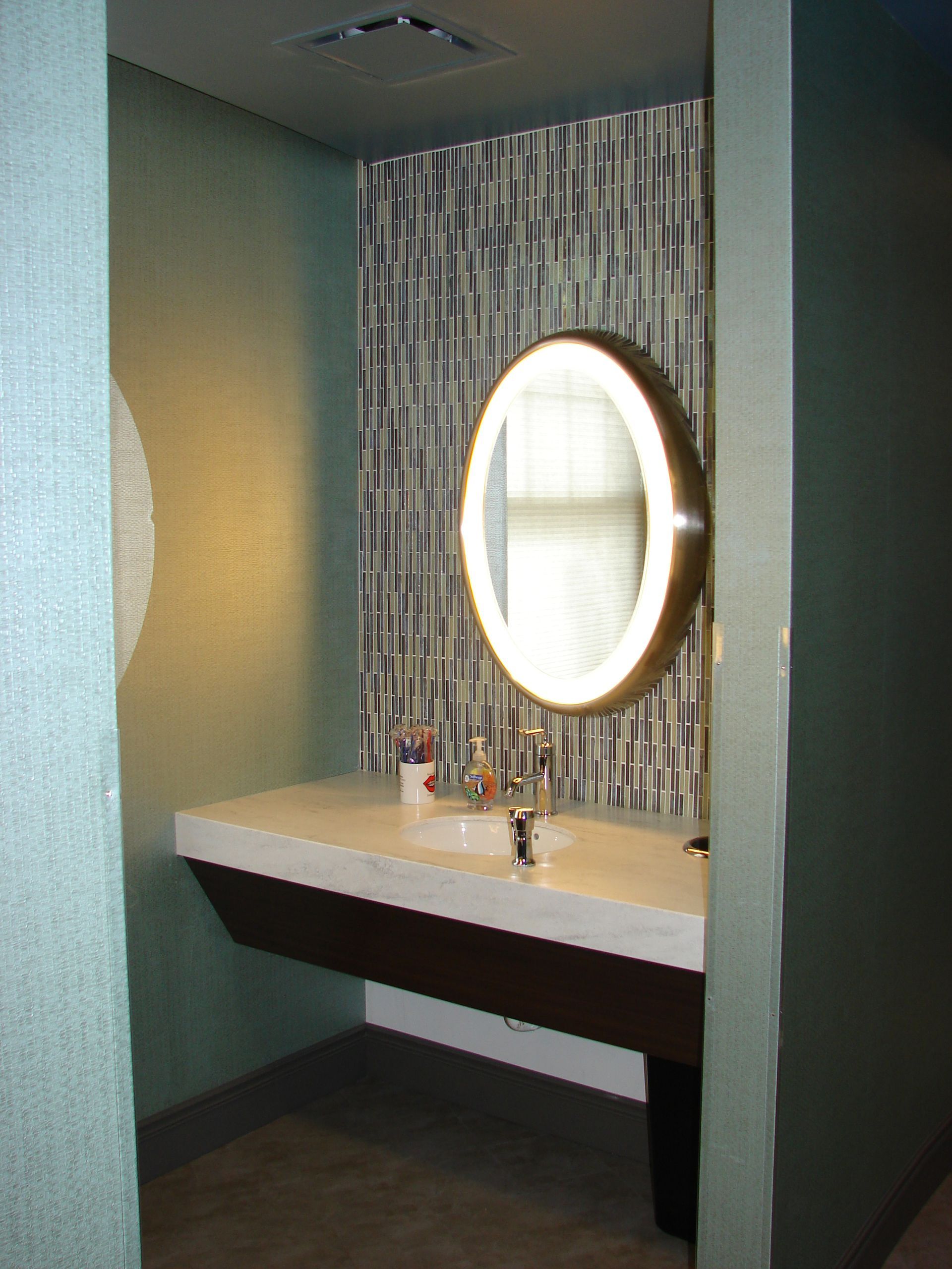 modern mirror and sink