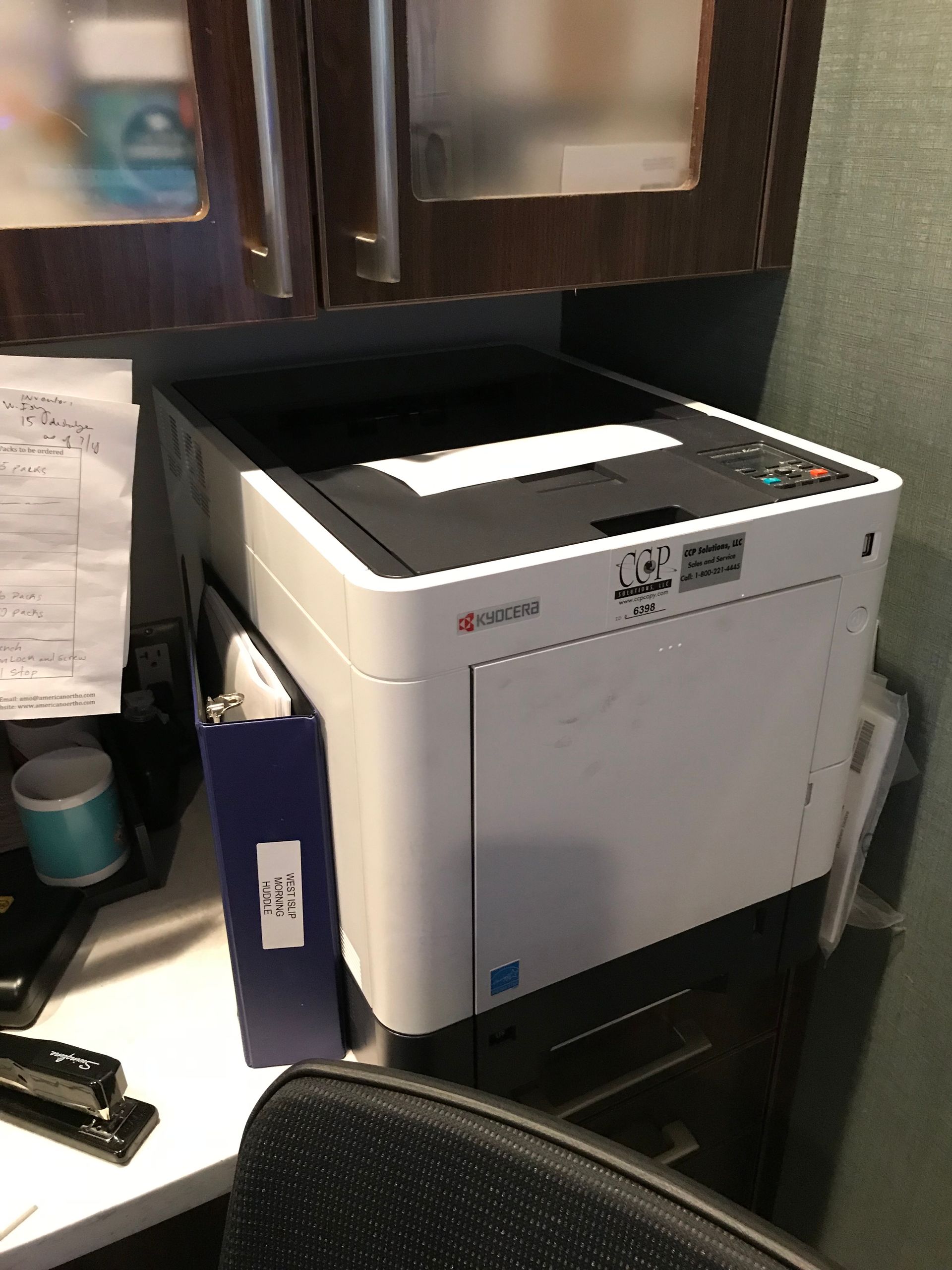 photocopy machine on the dental cabinet