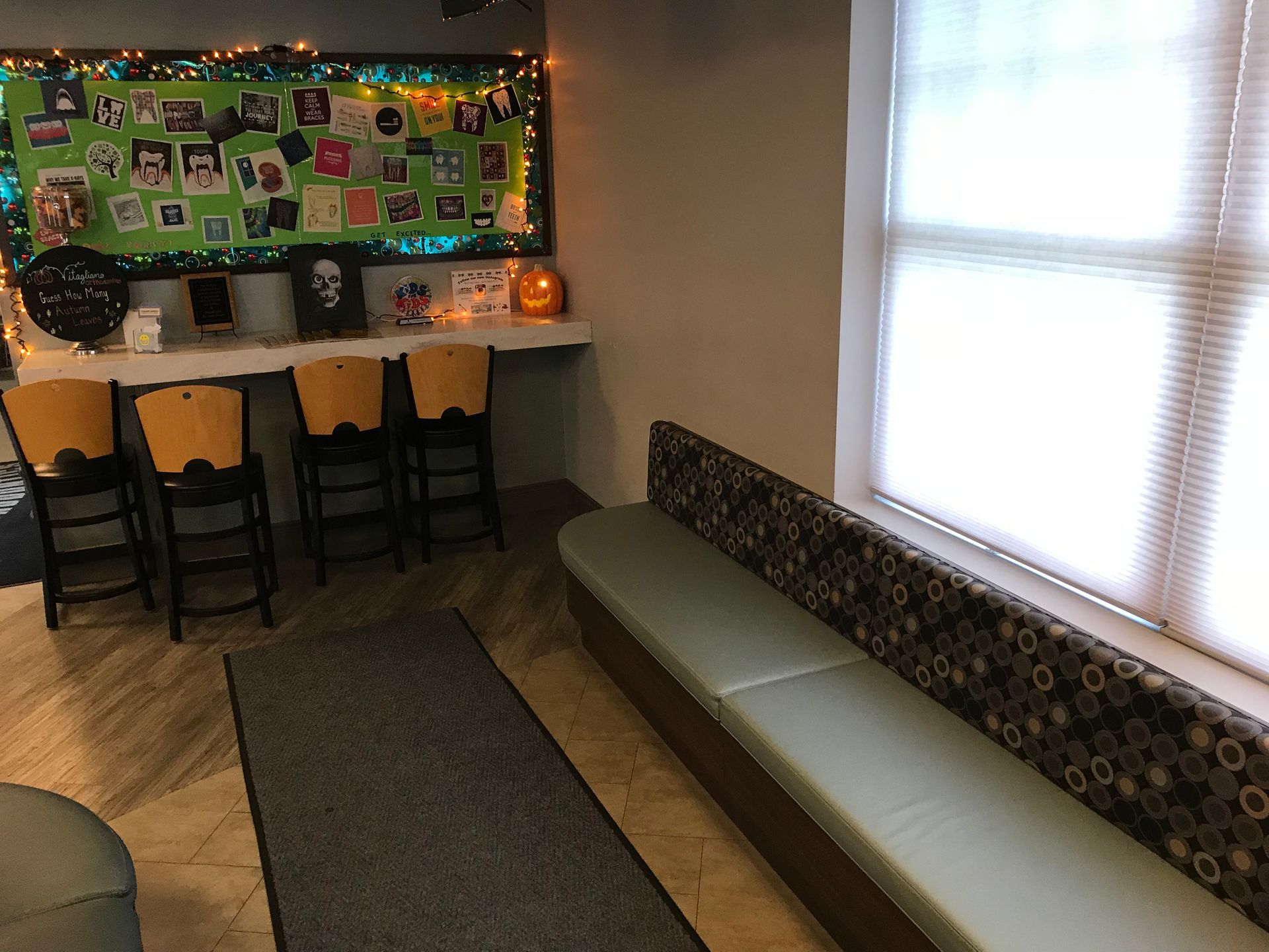 waiting area with a lot of seating