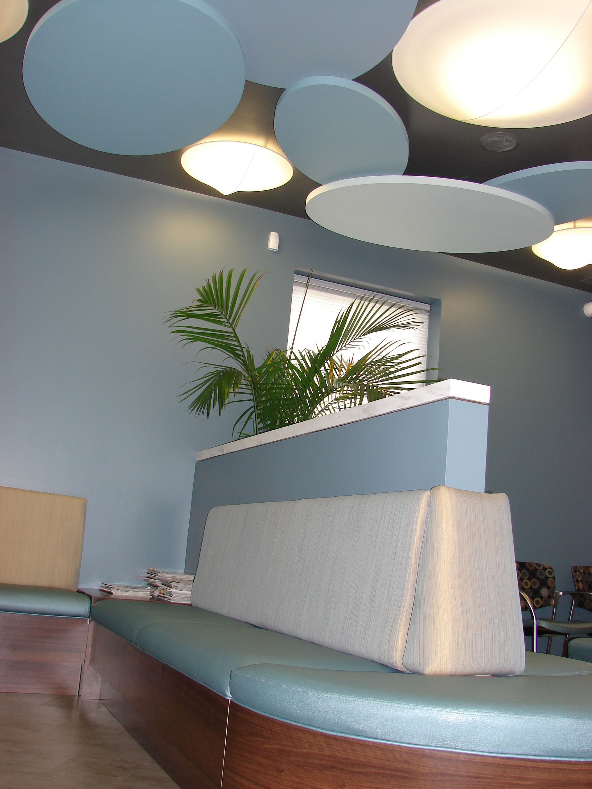 round bench in the waiting room
