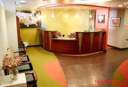 well-lit reception desk